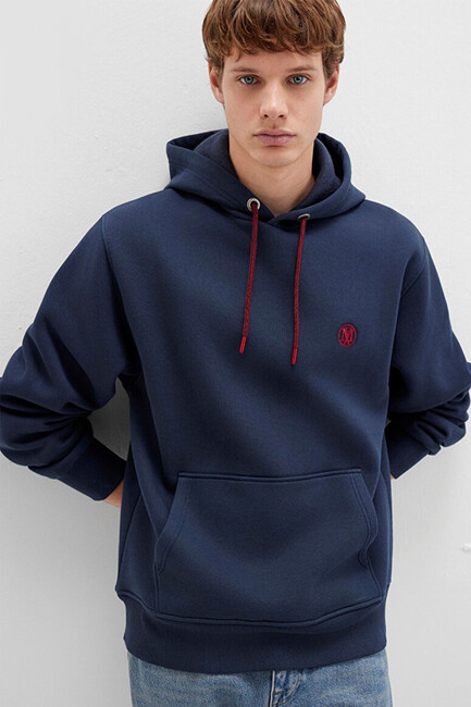 Erkek Kapişonlu Sweatshırt 065809-29743 Lacivert (1)