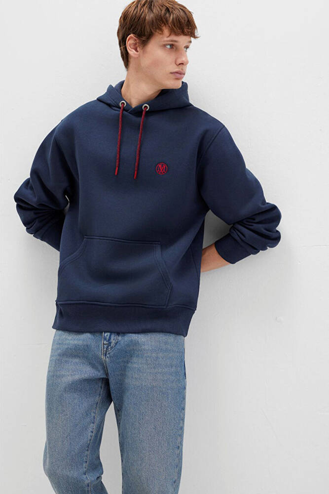 Erkek Kapişonlu Sweatshırt 065809-29743 Lacivert 