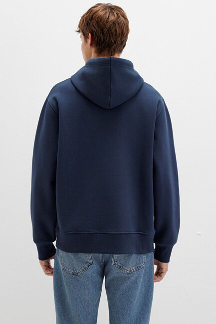 Erkek Kapişonlu Sweatshırt 065809-29743 Lacivert - Thumbnail