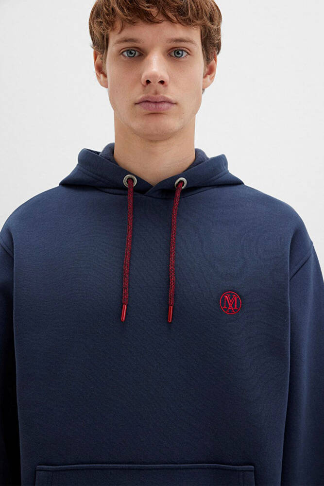 Erkek Kapişonlu Sweatshırt 065809-29743 Lacivert 