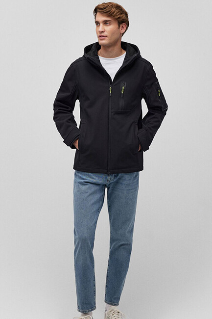 Erkek Kapüşonlu Ceket 0110264-900 Siyah (2)