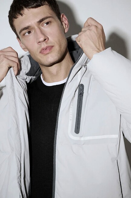 Erkek Kapüşonlu Ceket 0110463-70075 Gri (1)