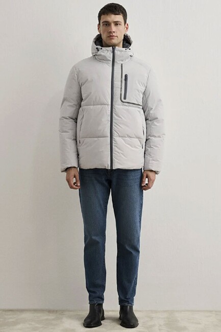 Erkek Kapüşonlu Ceket 0110463-70075 Gri (3)