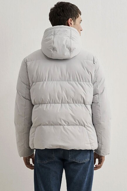 Erkek Kapüşonlu Ceket 0110463-70075 Gri - Thumbnail