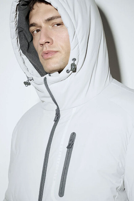 Erkek Kapüşonlu Ceket 0110463-70075 Gri - Thumbnail