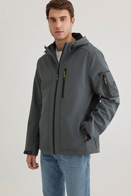 Erkek Kapüşonlu Ceket 0110562-71598 Haki - Thumbnail