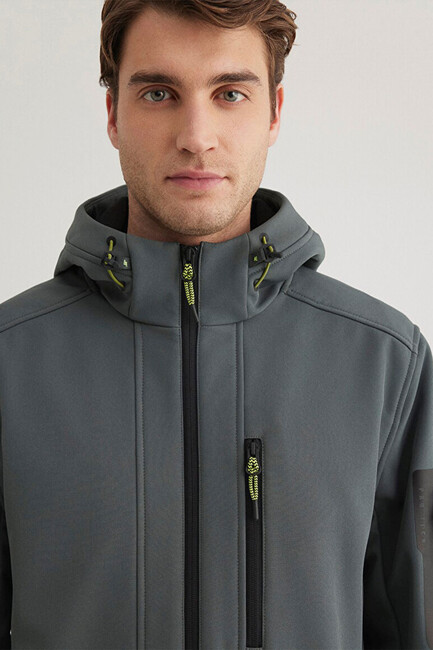 Erkek Kapüşonlu Ceket 0110562-71598 Haki - Thumbnail