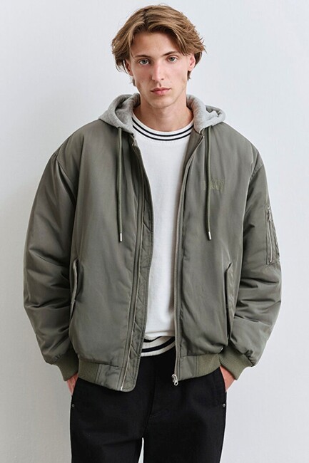 Erkek Kapüşonlu Ceket 0110563-86961 Yeşil (1)