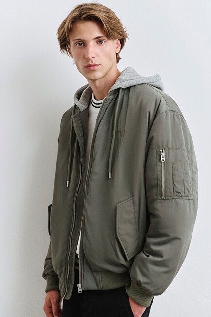 Erkek Kapüşonlu Ceket 0110563-86961 Yeşil (3)