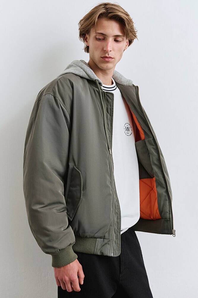 Erkek Kapüşonlu Ceket 0110563-86961 Yeşil 