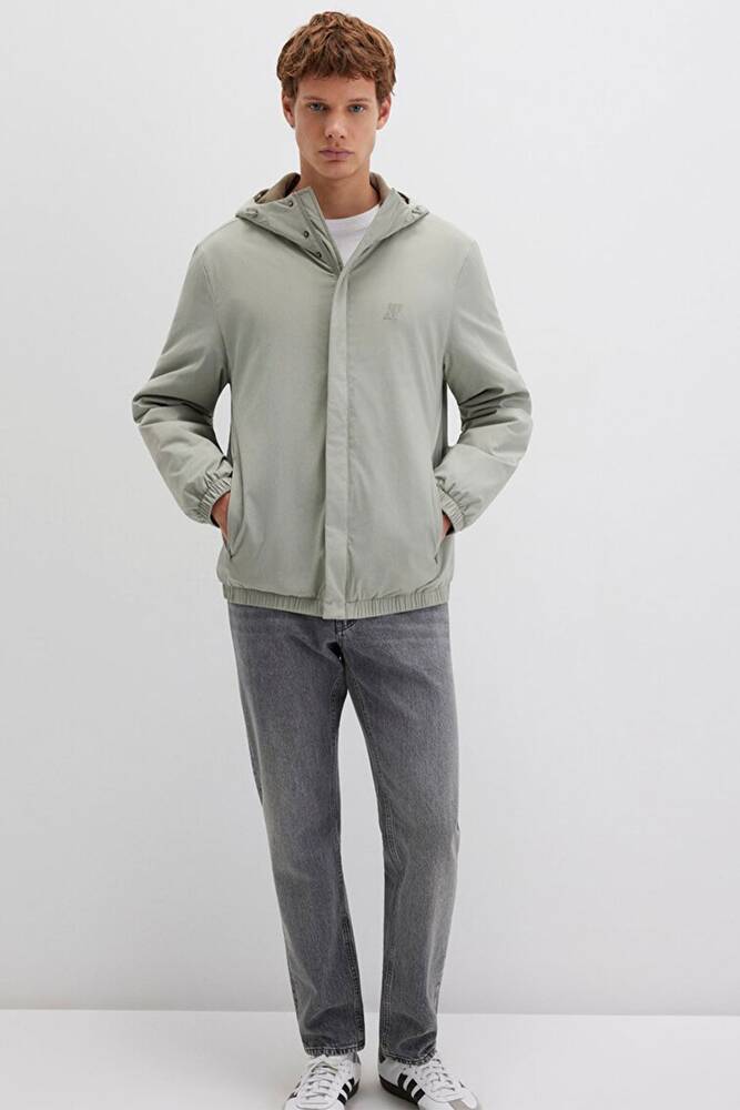 Erkek Kapüşonlu Ceket 0110614-71484 Gri 