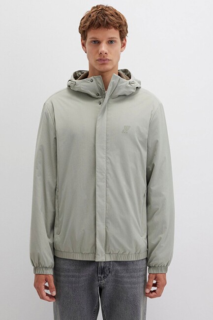 Erkek Kapüşonlu Ceket 0110614-71484 Gri - Thumbnail