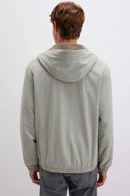 Erkek Kapüşonlu Ceket 0110614-71484 Gri - Thumbnail