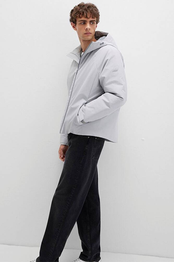 Erkek Kapüşonlu Ceket 0110615-70075 Gri 