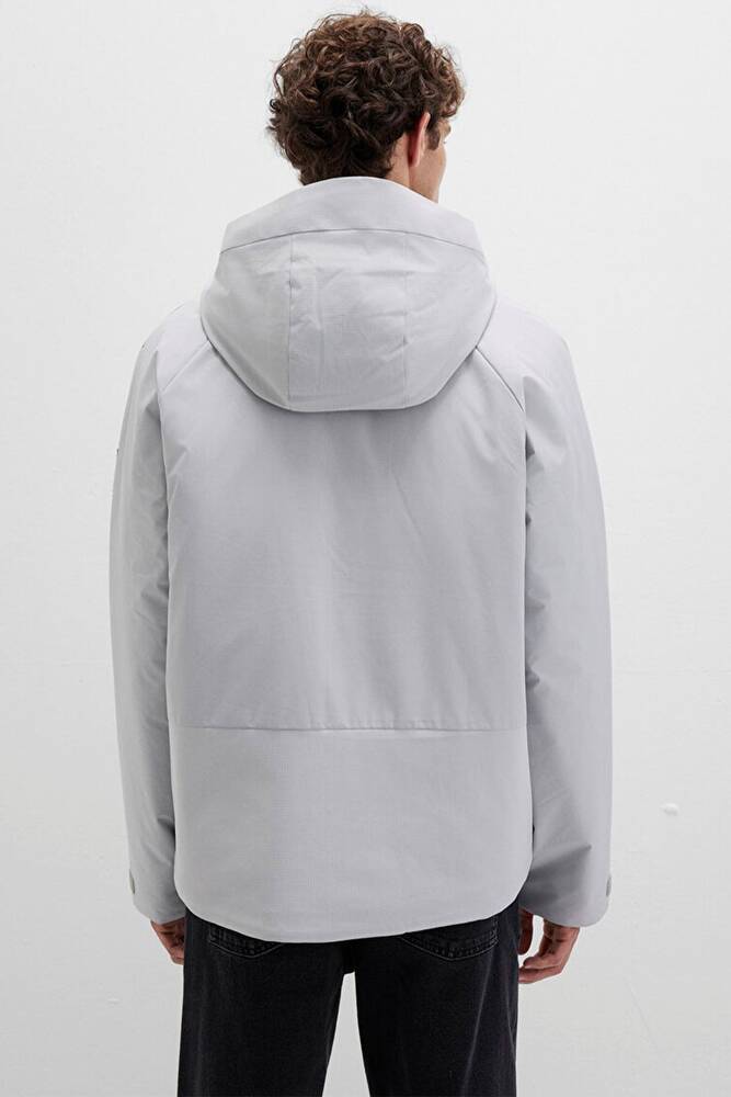Erkek Kapüşonlu Ceket 0110615-70075 Gri 
