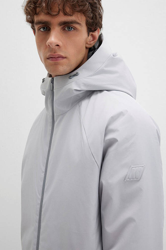 Erkek Kapüşonlu Ceket 0110615-70075 Gri 