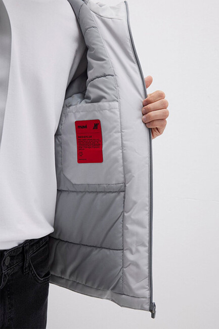 Erkek Kapüşonlu Ceket 0110615-70075 Gri - Thumbnail