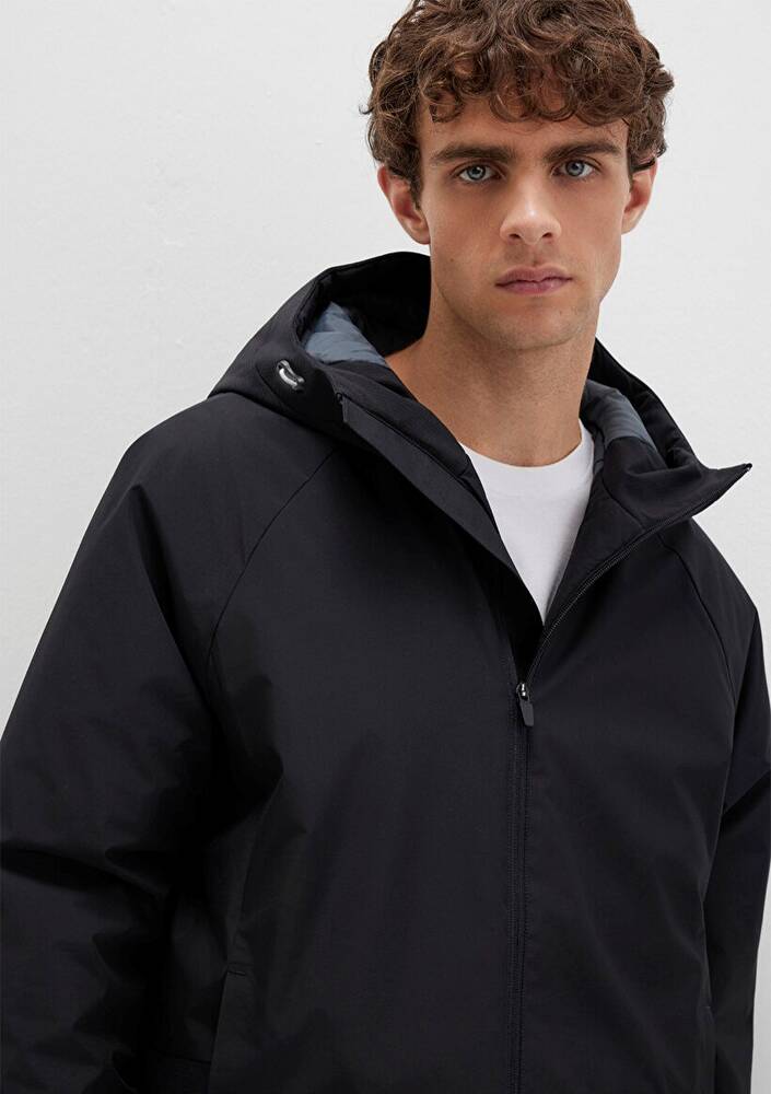 Erkek Kapüşonlu Ceket 0110615-71379 Siyah 