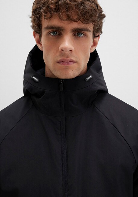 Erkek Kapüşonlu Ceket 0110615-71379 Siyah - Thumbnail