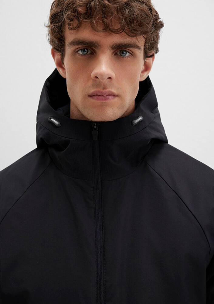 Erkek Kapüşonlu Ceket 0110615-71379 Siyah 
