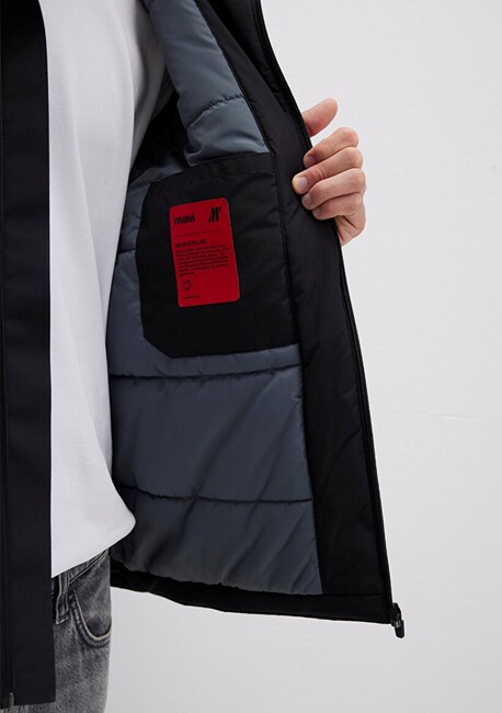 Erkek Kapüşonlu Ceket 0110615-71379 Siyah - Thumbnail