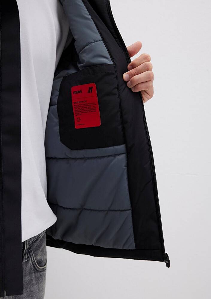 Erkek Kapüşonlu Ceket 0110615-71379 Siyah 