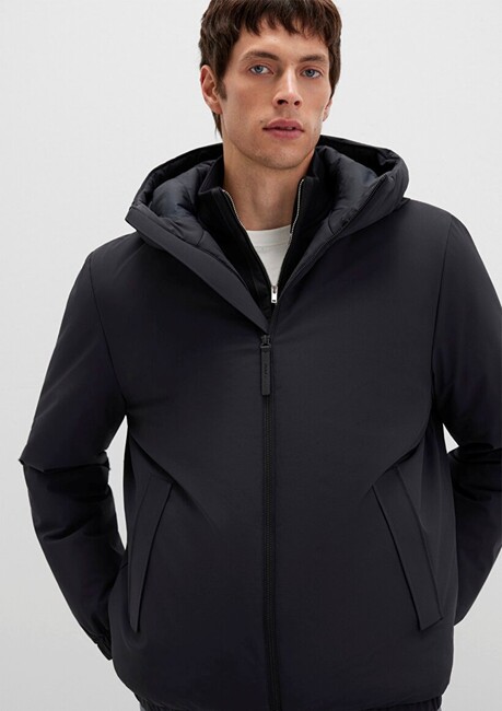 Erkek Kapüşonlu Ceket 0110617-71379 Siyah (1)