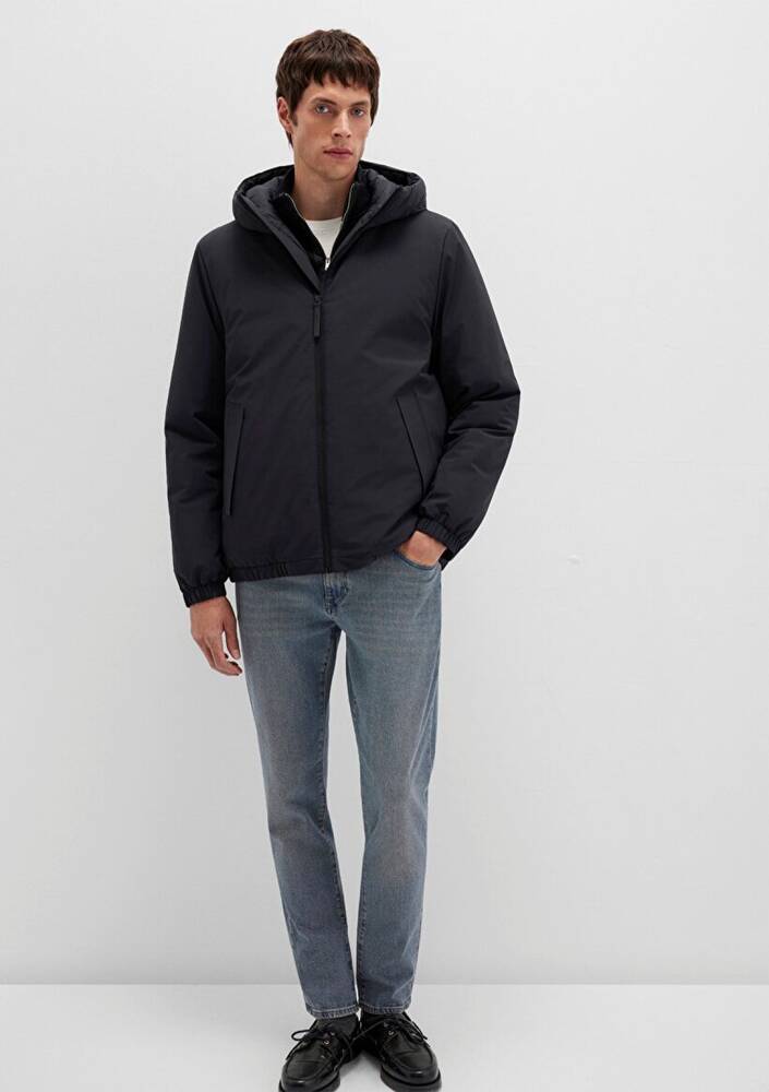 Erkek Kapüşonlu Ceket 0110617-71379 Siyah 