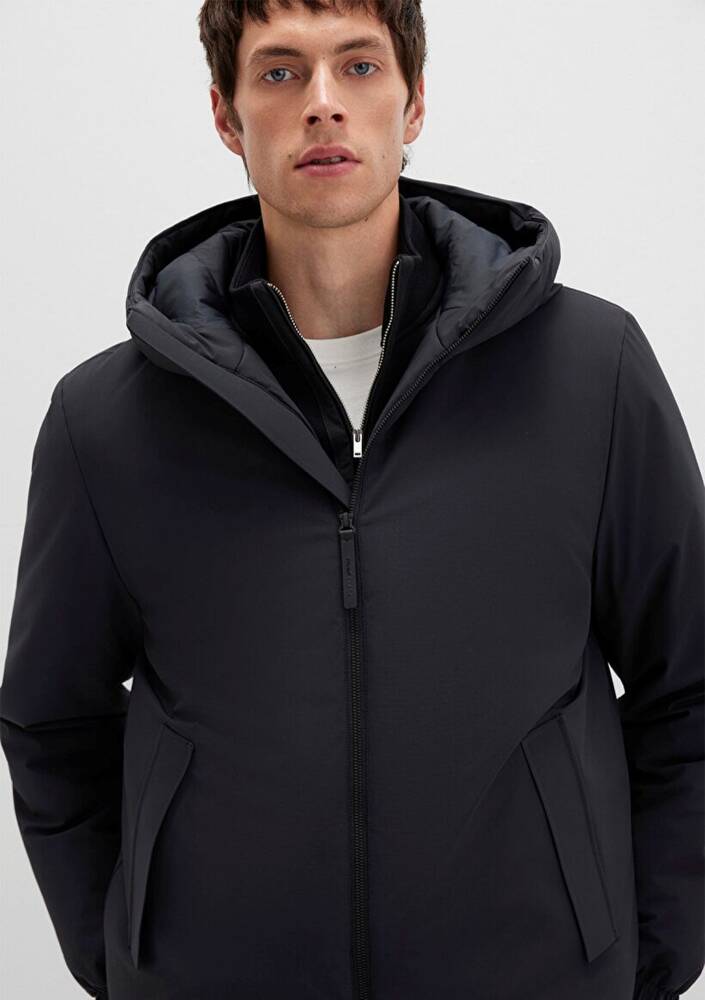 Erkek Kapüşonlu Ceket 0110617-71379 Siyah 
