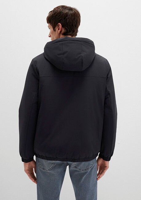 Erkek Kapüşonlu Ceket 0110617-71379 Siyah - Thumbnail