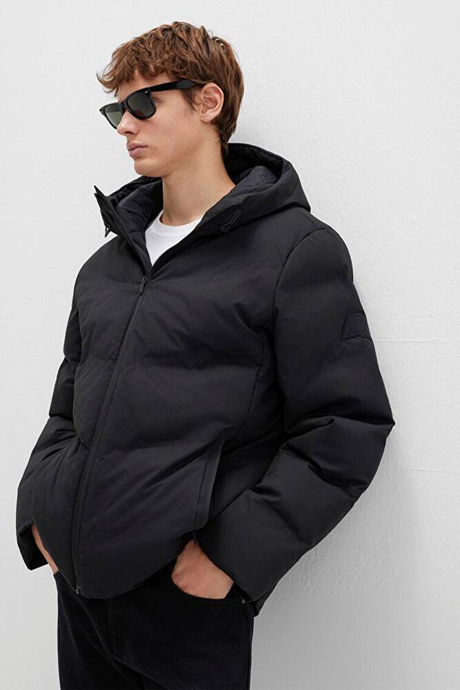 Erkek Kapüşonlu Ceket 0110651-71379 Siyah 