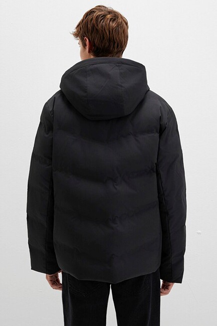 Erkek Kapüşonlu Ceket 0110651-71379 Siyah - Thumbnail