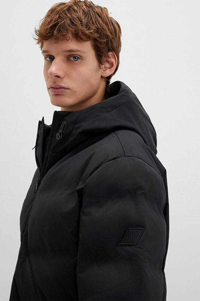 Erkek Kapüşonlu Ceket 0110651-71379 Siyah 
