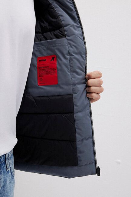 Erkek Kapüşonlu Ceket 0110663-80776 Gri - Thumbnail