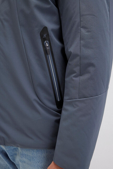 Erkek Kapüşonlu Ceket 0110663-80776 Gri - Thumbnail