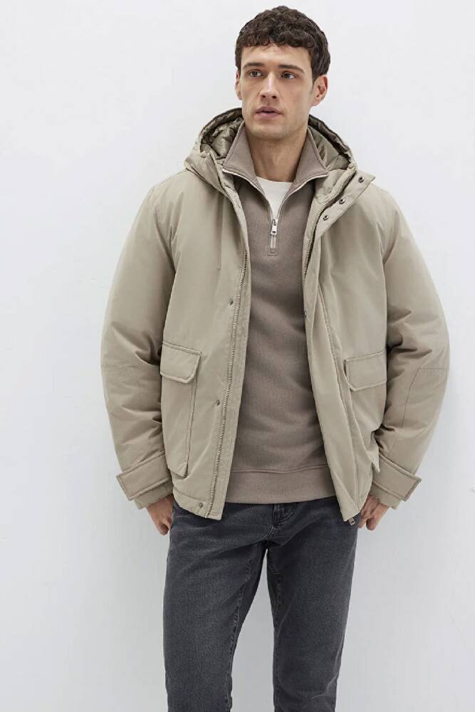 Erkek Kapüşonlu Mont 0110657-70355 Bej 