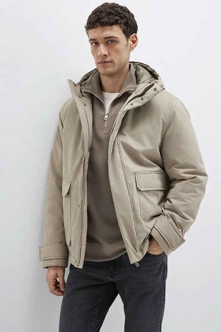 Erkek Kapüşonlu Mont 0110657-70355 Bej (2)