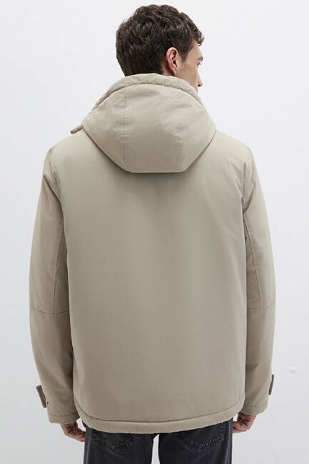 Erkek Kapüşonlu Mont 0110657-70355 Bej - Thumbnail