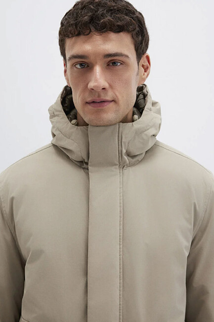 Erkek Kapüşonlu Mont 0110657-70355 Bej - Thumbnail
