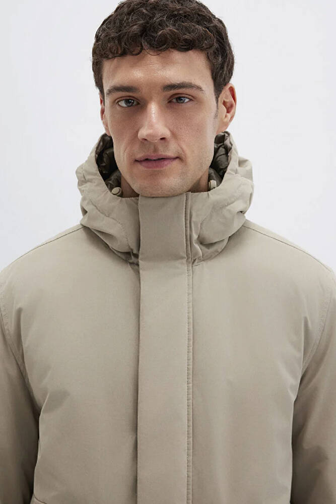 Erkek Kapüşonlu Mont 0110657-70355 Bej 