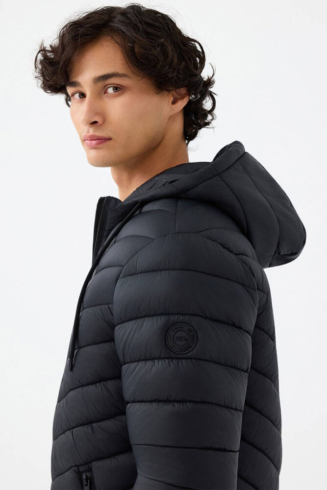 Erkek Kapüşonlu Mont LF2033231 Siyah 