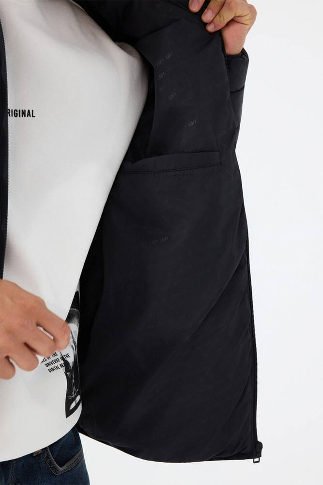 Erkek Kapüşonlu Mont LF2033231 Siyah 