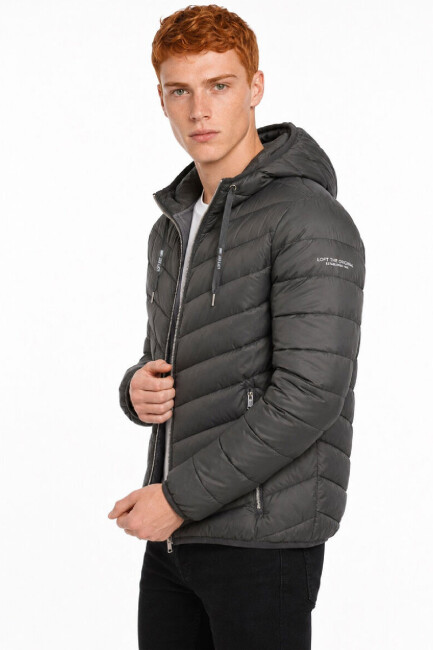 Erkek Kapüşonlu Mont LF2043694 Haki 