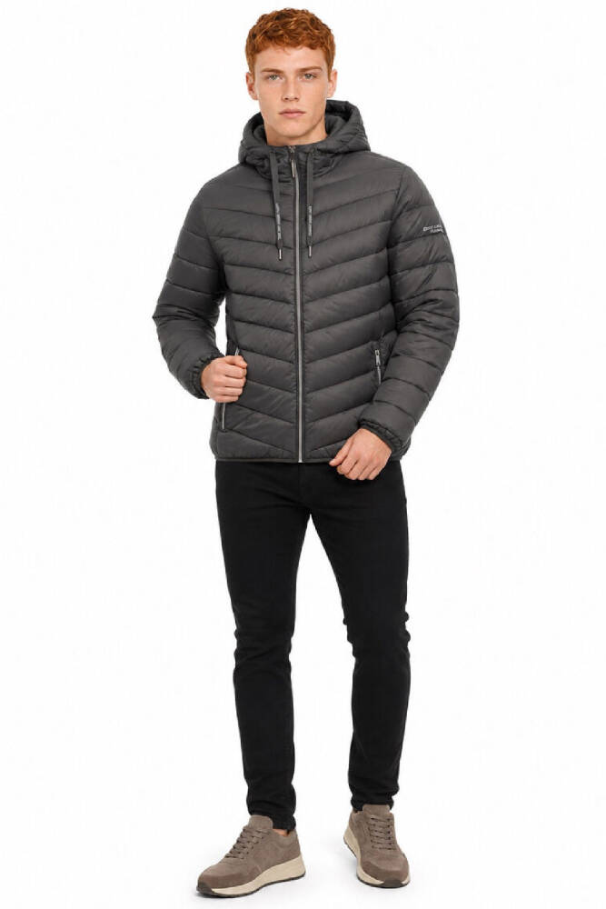 Erkek Kapüşonlu Mont LF2043694 Haki  - 2
