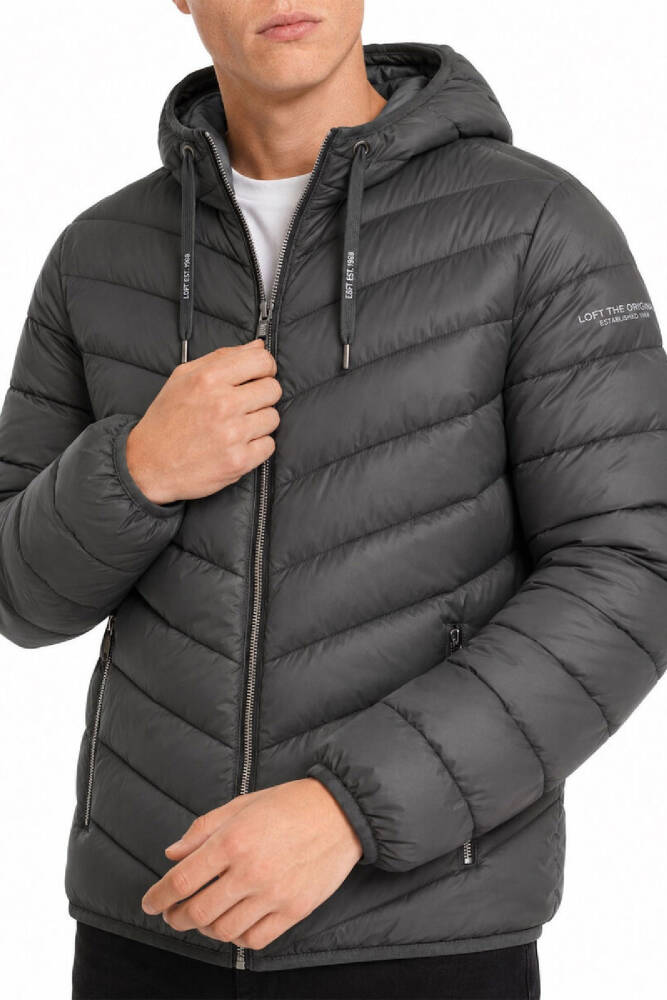 Erkek Kapüşonlu Mont LF2043694 Haki  - 3