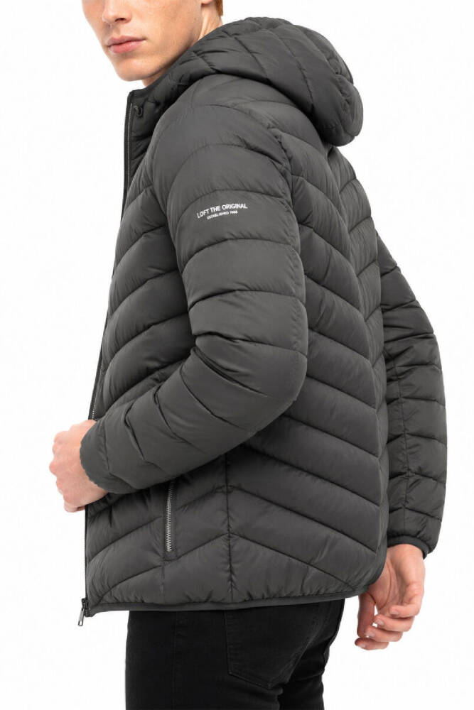 Erkek Kapüşonlu Mont LF2043694 Haki  - 4