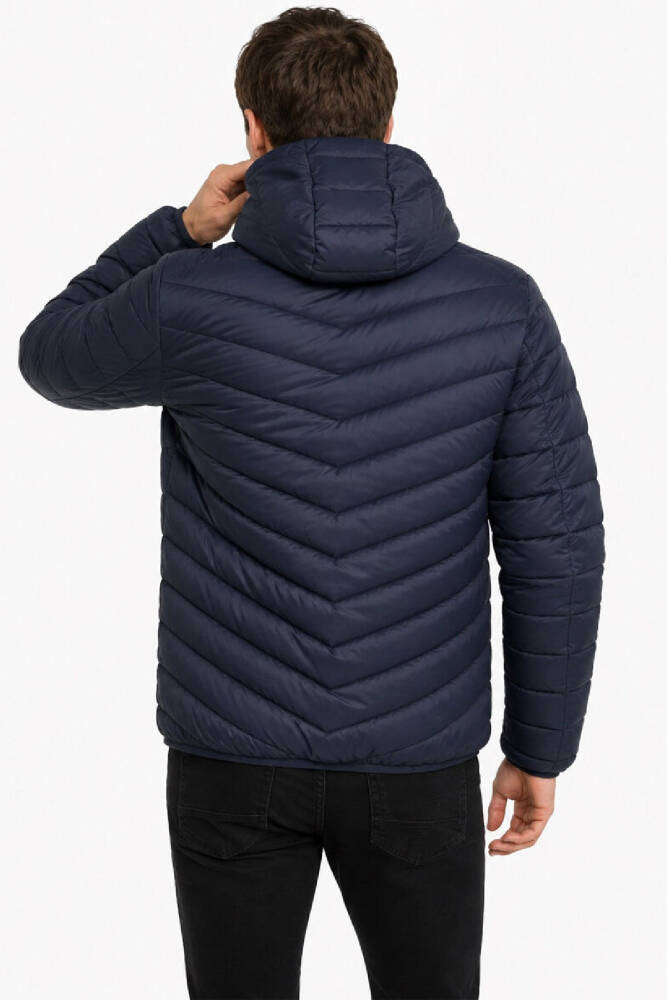 Erkek Kapüşonlu Mont LF2043694 Lacivert  - 3