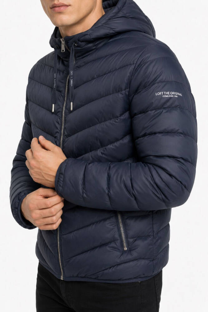 Erkek Kapüşonlu Mont LF2043694 Lacivert  - 5