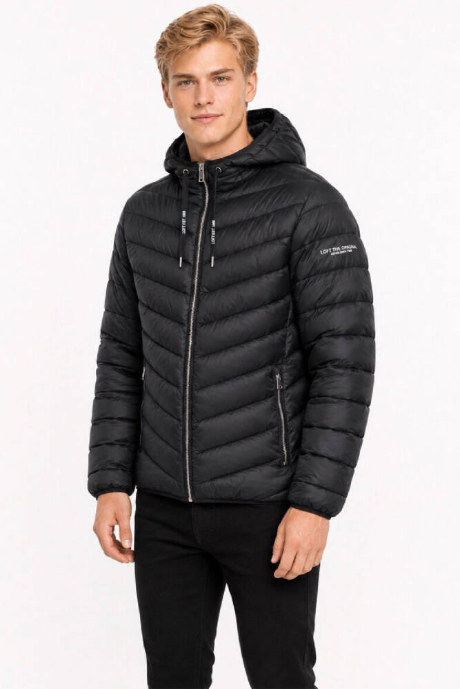 Erkek Kapüşonlu Mont LF2043694 Siyah  - 1