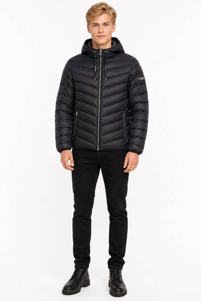 Erkek Kapüşonlu Mont LF2043694 Siyah  - 2
